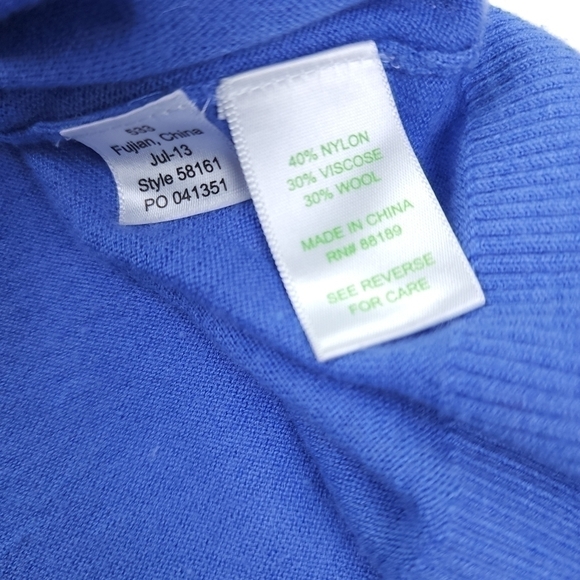 Lilly Pulitzer Tan Blue Wool Viscose Sweater Sz M - Picture 2 of 12